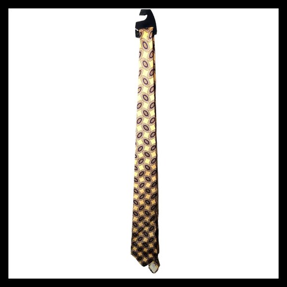 Nino Cerruti‎ 100% Silk Yellow Mens Dress Tie Yellow Made in USA - Picture 1 of 9